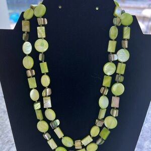 Olive Green Beaded Necklace. Stylish. Beautiful Costume Jewelry